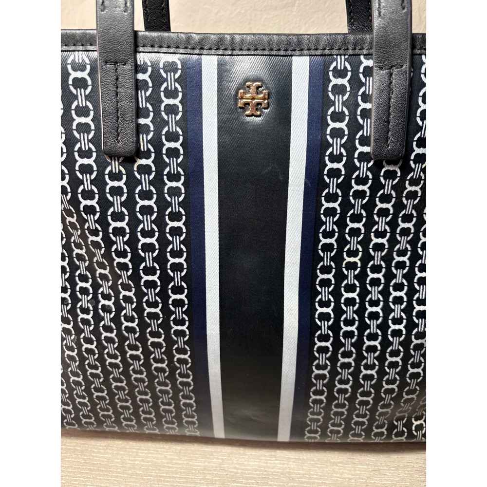 Tory Burch Black and White Printed Tote - Picture 2 of 8